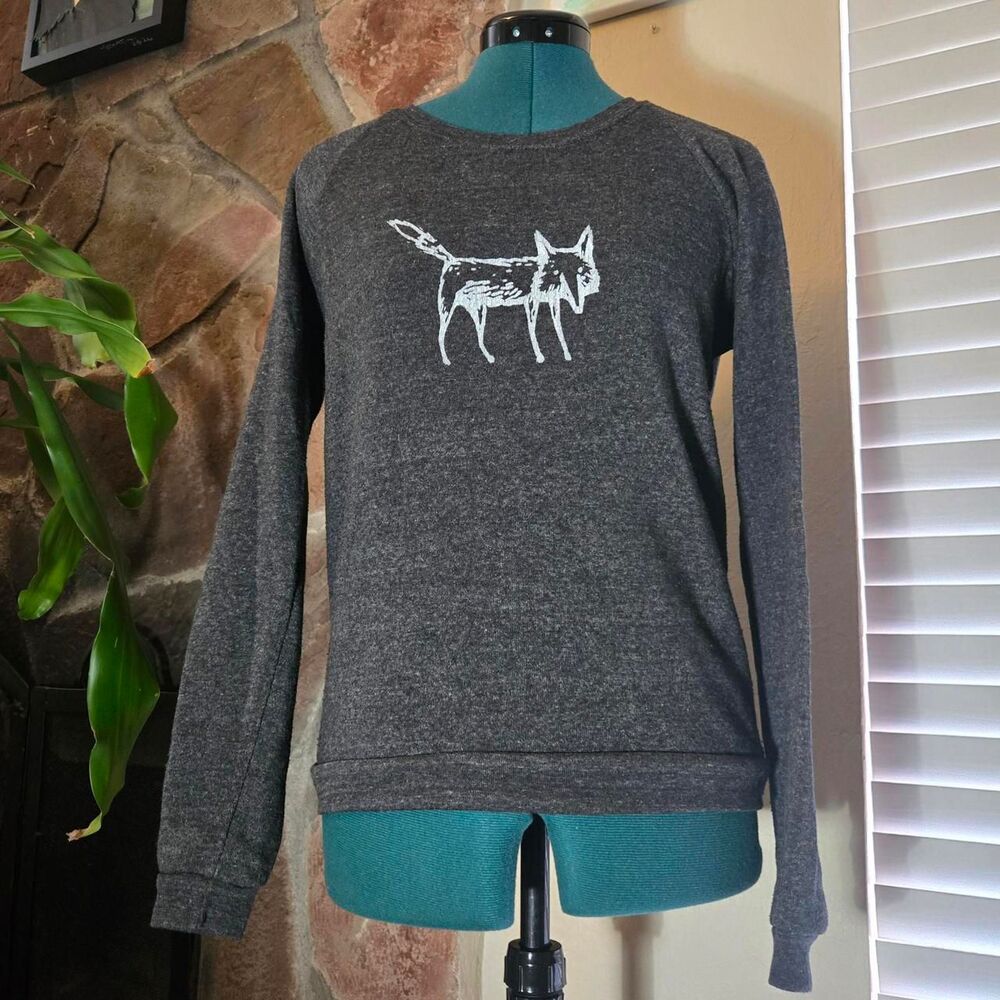 Cozy Fox Sweatshirt - Quirky Line Art - Early Tumblr Vibes